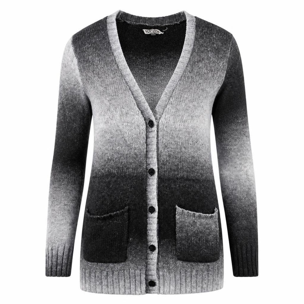 Volcom Cardigan Womens M Gray Ombre Sweater Grunge Skater Edgy Indie Duster